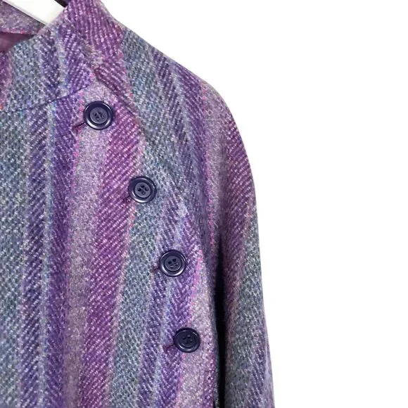 Jimmy Hourihan Cape 100% Pure New Wool Poncho Ireland Plaid Tweed Oversized OSFA - Picture 4 of 12